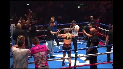 Boxer Daniella Hemsley Flashes Tits to Celebrate Win